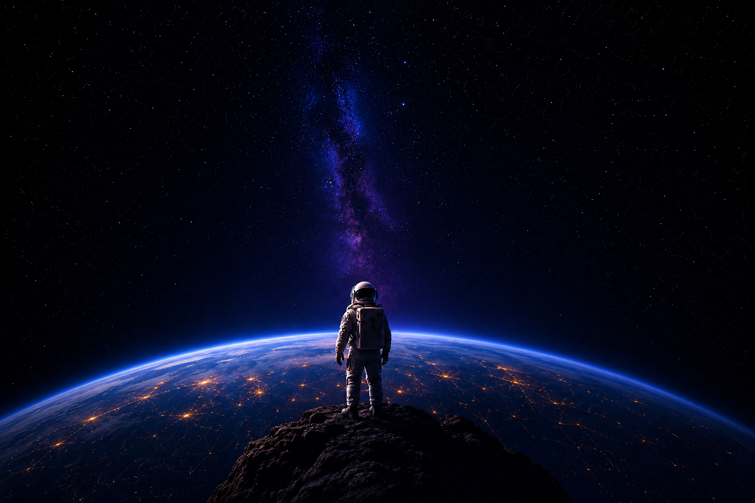 Astronauta che osserva la Terra
